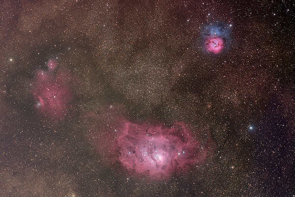 Lagoon and Trifid Nebulas